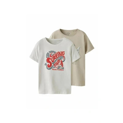 Afbeelding van Name it 2ERPACK Tshirt print voor kinderen, Maat: 122/128, Peyote