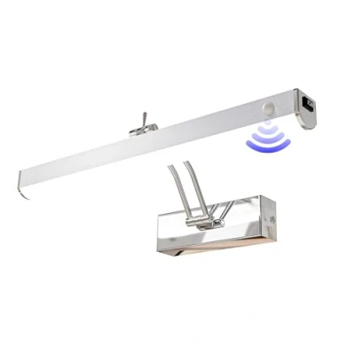 Afbeelding van FREEDL LED Spiegellamp Badkamer met Schakelaar, Wandlamp Bewegingssensor, 6000K Badkamerlamp Wand 240 Draaibaar, Waterdicht IP44 Make uplicht voor Spiegelkasten en Spiegels, 29CM 6W