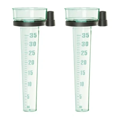 Afbeelding van Relaxdays regenmeter set van 2 pluviometer neerslagmeter kunststof regenwatermeter