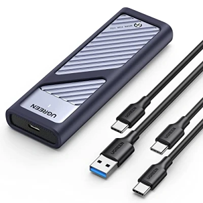 Afbeelding van UGREEN NVMe Behuizing USB 3.2 Gen 2 10 Gbps Aluminium SSD M.2 met Kuhlkissen voor PCIe M Key/ M&amp;B Key in 2280/2242/2230/2260, compatibel 980 / 990 PRO P3 Plus usw.