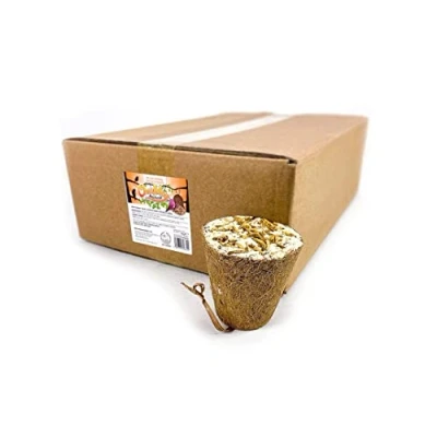 Afbeelding van 20 x Chubby Suet gevulde kokosvezelbel gegarneerd met meelworm, wilde vogel kokosnoten helften hangen, kokosnoot vogelvoederhelften hangend (meelworm 5,2 kg)