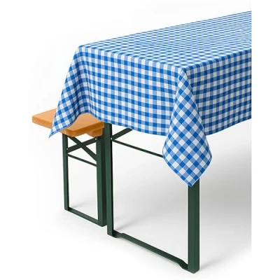 Afbeelding van texpot Landhaus tafelkleed 110 x 150 cm blauw wit geruit 100% katoen