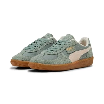 Afbeelding van Puma Palermo Vintage Unisex Sneakers laag, Maat: 42, Green moon/alpine snow Leer en textiel