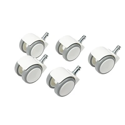 Afbeelding van Topstar Bureaustoelen met harde vloer, wieltjes, set van 5 S&#039;Neaker rol diameter 50mm/penmaat 10mm wit/grijs, gemaakt kunststof