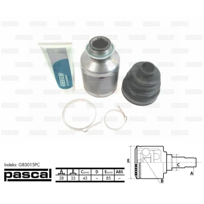 Afbeelding van Homokineet reparatie set, aandrijfas PASCAL G83015PC