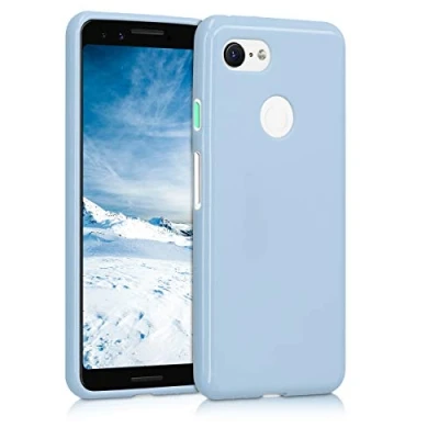Afbeelding van kwmobile telefoonhoesje geschikt voor Google Pixel 3 Hoesje smartphone Back cover in mat lichtblauw