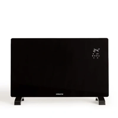 Afbeelding van CREATE/WARM CRYSTAL 2000 W/Elektrische convector van glas zwart met wifi/led touchscreen, 2 standen