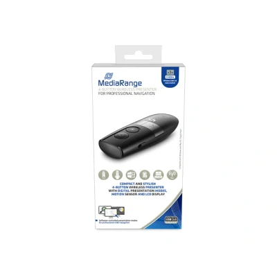 Afbeelding van Mediarange Wireless Presenter Mros222 Digital 4Buttons Black/Silver