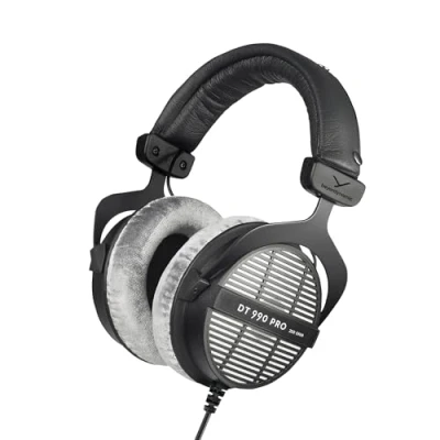 Afbeelding van beyerdynamic DT 990 PRO eenzijdig bekabelde over ear studio hoofdtelefoon voor mixing, mastering en editing met 250 Ohm