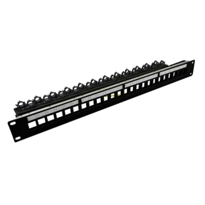 Afbeelding van Roline 19&quot; Keystone module rek, leeg, 24P. afgeschermd, Accessoires voor serverkasten, Zwart