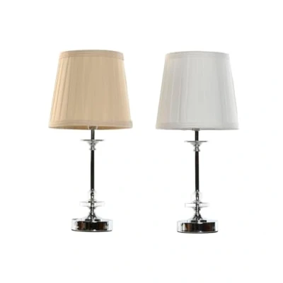 Afbeelding van Bureaulamp Home ESPRIT Wit Beige Metaal 25 W 220 V 20 x 43 cm (2 Stuks)