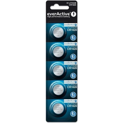 Afbeelding van Mini everActive CR1620 lithiumbatterij blister van 5 stuks