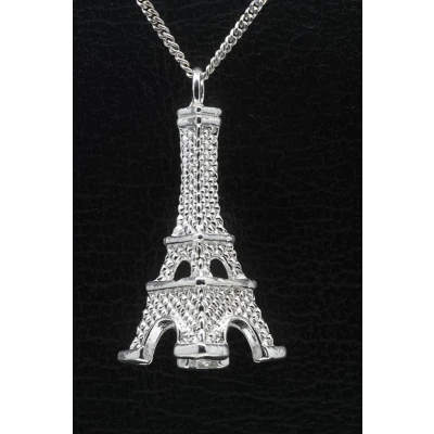 Afbeelding van Zilveren Eiffeltoren XL ketting hanger