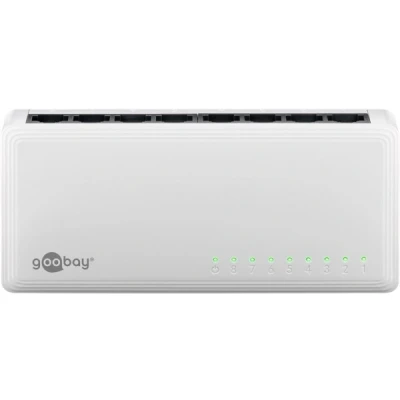 Afbeelding van Goobay 8 poorts Gigabit Ethernet netwerkswitch 8x RJ45 aansluitingen, autonegotiation, 1000 Mbit/s