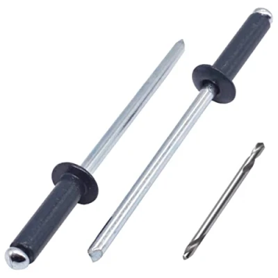 Afbeelding van SKIR&#039;CO (50 stuks) Geschilderde Blinde Klinknagels 4,0 x 16 mm, Aluminium Pop Klinknagels, Boor Inbegrepen (Antraciet Grijs RAL 7016)