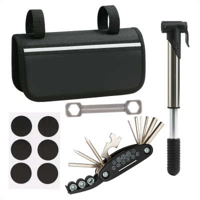 Afbeelding van Cheqo Fietsgereedschapset 14 Delig Fietsgereedschap Fietsmateriaal Toolset Gereedschapset Reparatieset Fiets Compacte met Mi