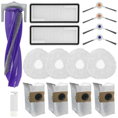 Afbeelding van HomeTimes Reserveonderdelen voor Narwal Freo Z Ultra robotstofzuiger, accessoires met 1 rubberen borstel, 2 HEPA filters, 4 dweilpads, zijborstels, stofzakken