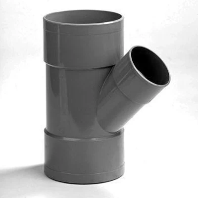 Afbeelding van Dyka Verloop T stuk 3x lijmmof 45 PVC keurmerk BRL52100 75 x 40mm