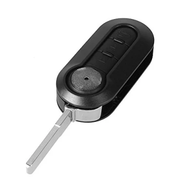 Afbeelding van PHONILLICO Autosleutel vervangende afstandsbediening sleutel voor Cle Black FIAT 500 Bravo Ducato Doblo Panda Punto Stilo Ulysse sleutelhanger Flip met 3 toetsen lemmet zwart model