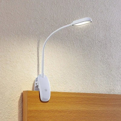 Afbeelding van PRIOS Klemlamp met touchdimmer 1licht ABS, polycarbonaat H: 51 cm wit Inclusief lichtbron