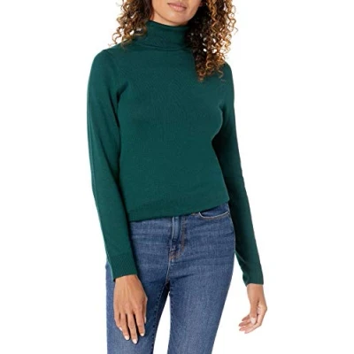 Afbeelding van Amazon Essentials Women&#039;s Lichtgewicht coltrui met lange mouwen en klassieke pasvorm (verkrijgbaar in Grote maten), Bosgroen, 4XL maten