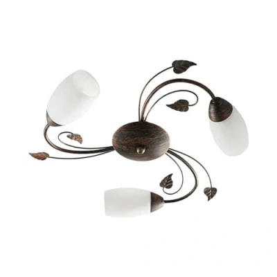 Afbeelding van Lindby plafondlamp 3 lichts Glas, metaal H: 9.5 cm E14 wit, geborsteld zwartgoud