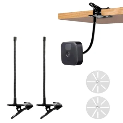 Afbeelding van Riisoyu 2 stuks flexibele houders, universele metalen klemhouders met stichting camera ondersteuning voor Blink Mini EufyCam 1/2/EufyCam E Eufy Cam 2C/2C Pro/3/3C outdoor/indoor