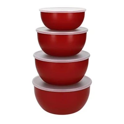 Afbeelding van KitchenAid Beslagkom / Mengkom Core Keizerrood met deksels 4 Stuks