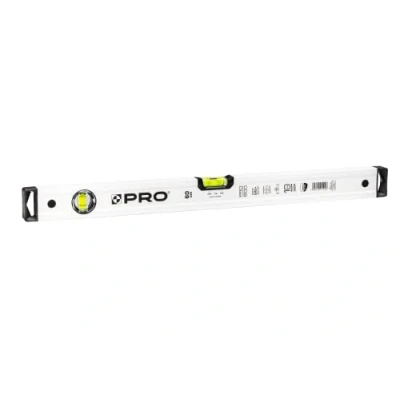 Afbeelding van PRO600 waterpas 60cm met 2% helling Ergonomisch profiel en ERS+ (Easy Reading System) Nauwkeurige Antischokabsorberende eindkappen Kleur Wit