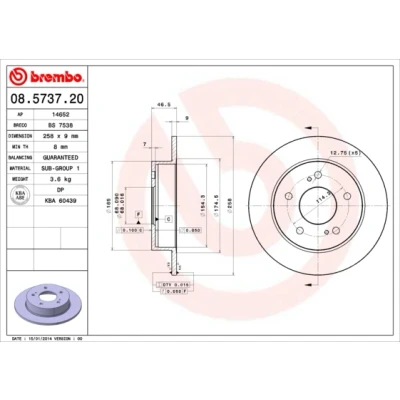 Afbeelding van Brembo Remschijf 08.5737.20