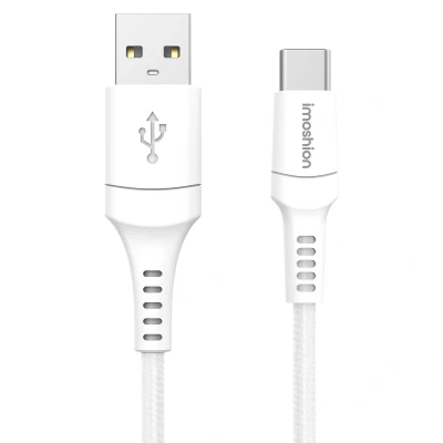 Afbeelding van Braided USB C naar A kabel 0,5 Meter van iMoshion 5 / Wit