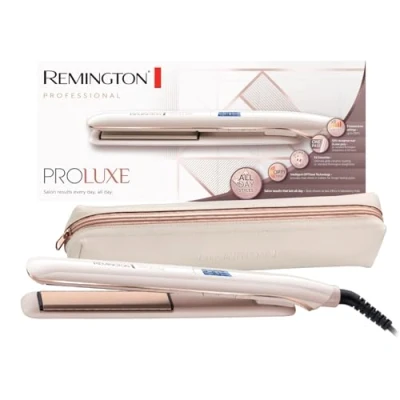 Afbeelding van Remington PROluxe stijltang (ontkrullen in één beweging, keramiek, licht, gemakkelijk glijden, lcd scherm, 9 temperatuurinstellingen van 150 tot 230C, etui) S9100