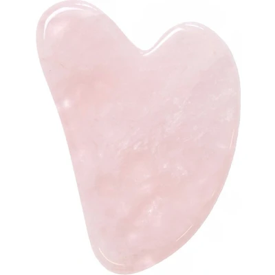 Afbeelding van Gua sha massagesteen van rozenkwarts (voor tederheid en liefde), 8 cm