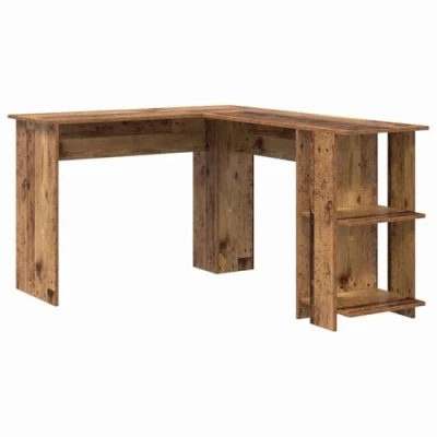 Afbeelding van vidaXL Bruin Hoekbureau Oud hout MDF Middelgroot