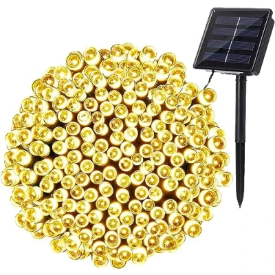 Afbeelding van BrizLabs Lichtsnoer op Zonne energie, 22M 200 LED Solar Fairy Lights Kerst Waterdichte Buiten Kerstverlichting 8 Modi Verlichting Decoratie Lichtslingers voor Tuin Patio Huis Bruiloft, Warm Wit