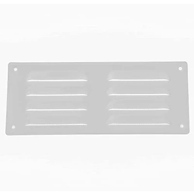 Afbeelding van 10&quot; x 4&quot; inch witte ventilatierooster stalen retourroosters voor plafond en zijwand HVAC met beschermingsscherm (25,24 4,13 inch, wit)