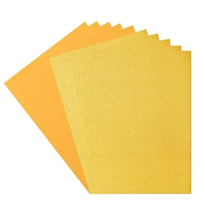 Afbeelding van Florence Cardstock (216 g/m²) &amp; glitterpapier (250 g/m²), geel, A4, 10 vellen, voor scrapbooking, kaarten maken, stansen en meer papierambachten