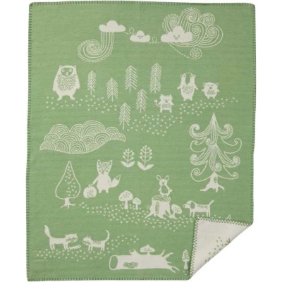 Afbeelding van Wiegdeken Katoen Little Bear Groen 70 x 90 cm Klippan Babydeken