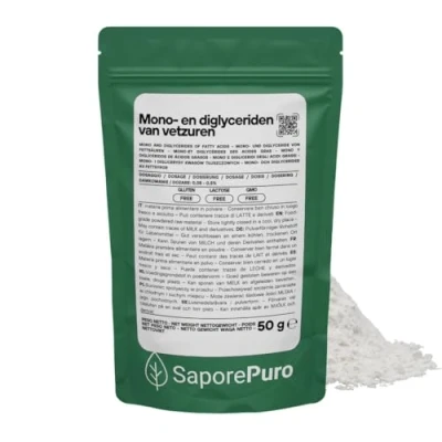 Afbeelding van Saporepuro Mono en diglyceriden van vetzuren 50 gr ideaal voor ijs, sorbets bakwaren, emulgator E471