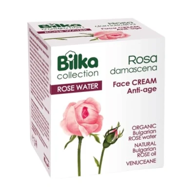 Afbeelding van Bilka Collection Rosa Damascena Anti Aging Gezichtscrème met Biologisch Rozenwater en Natuurlijke Bulgaarse Rozenolie, 40 ml