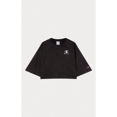 Afbeelding van Champion Icons WASH Crewneck Tshirt print, Dames, Maat: Large, Black