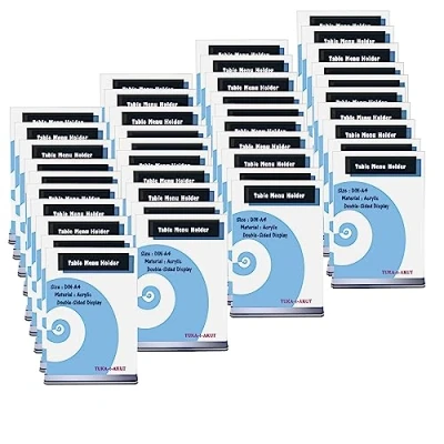 Afbeelding van TUKA i AKUT 40x Acryl Folderhouder T Type met Voet, A4 Staand Bordhouder Posterhouder Menuhouder, Folderstandaard Dubbelzijdig standaard voor Horeca Kantoren Tentoonstelling, TKD8205