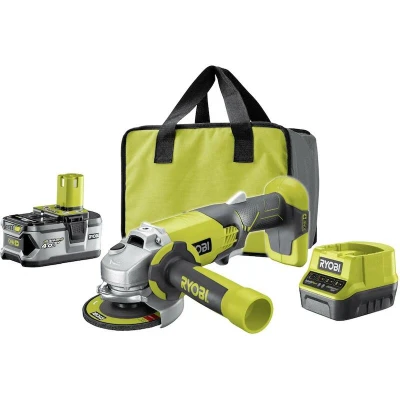 Afbeelding van Ryobi R18AG 140S 18V Li ion Haakse slijper set 1x 4,0Ah accu in tas 115mm 5133004301