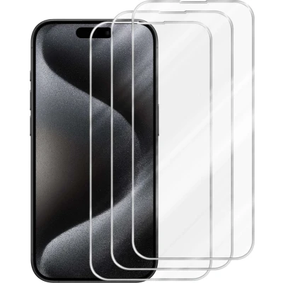 Afbeelding van Cadorabo 3x Screenprotector geschikt voor Apple iPhone 15 PRO MAX in KRISTALHELDER Tempered Display Pantser Film