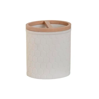 Afbeelding van Home ESPRIT Beker, wit, natuurlijke hars, bamboe, 9,5 x 7 11 cm