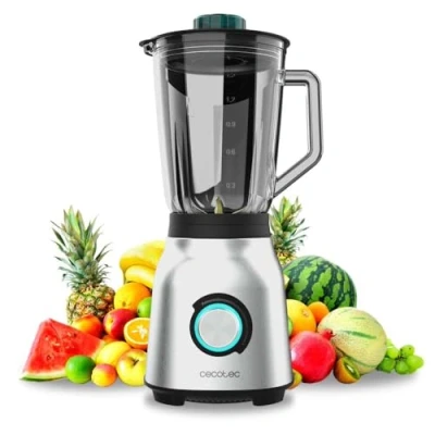 Afbeelding van Cecotec Blender Power Black Titanium 1800MAX Blend It. 1800W Maximaal Vermogen, 5 Snelheden, 6 Roestvrijstalen Messen, Ijs Verpletteren, Turbo en Smoothie Functie, AutoClean Functie