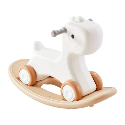Afbeelding van VEVOR 3 in 1 hobbelpaard voor peuters van jaar, baby met afneembaar balansbord en 4 gladde wielen, ondersteunt tot 36 kg, HDPE materiaal, loopauto, 40 zwenkbaar