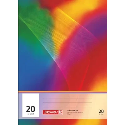 Afbeelding van BRUNNEN Schoolschrift A4, liniatuur 20, 32 vellen, meerkleurig
