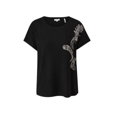 Afbeelding van s.Oliver Pailletten Tshirt print, Dames, Maat: 32, Schwarz
