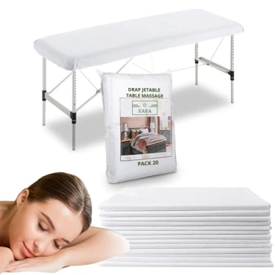 Afbeelding van XARA Verstelbaar beddengoed van TNT zonder geur vochtafstotend, verstelbaar, 80 x 210 cm, overtrek voor massage, recyclebaar, gemaakt in Spanje, 20 stuks